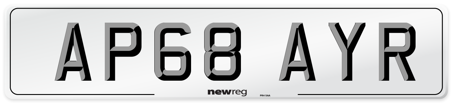 AP68 AYR Number Plate from New Reg